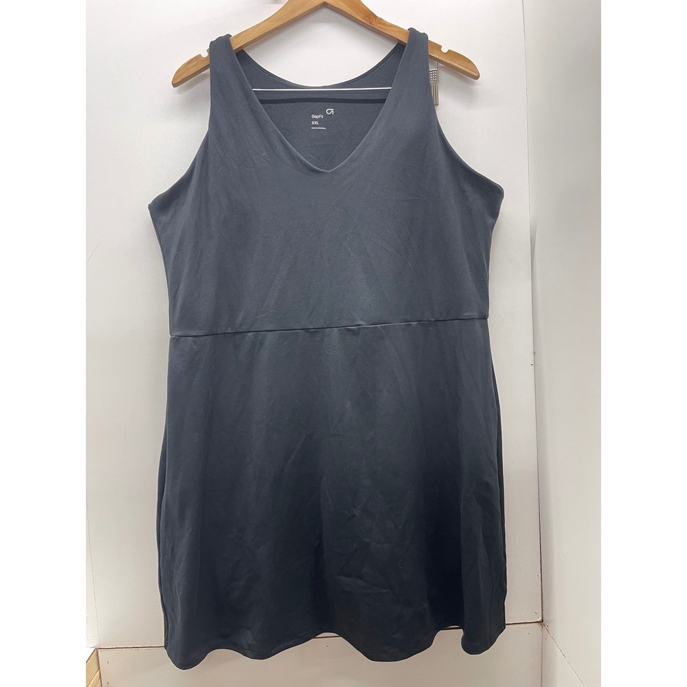 GapFit Womens Black V-Neck Active Dress with Built-in Shorts XXL 0735001